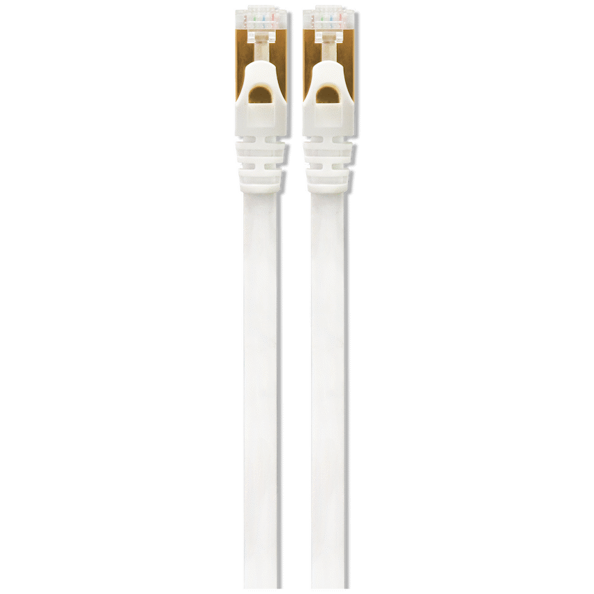 VolkanoX Giga Series Cat 7 Ethernet Cable 3m - White, Gold Tips