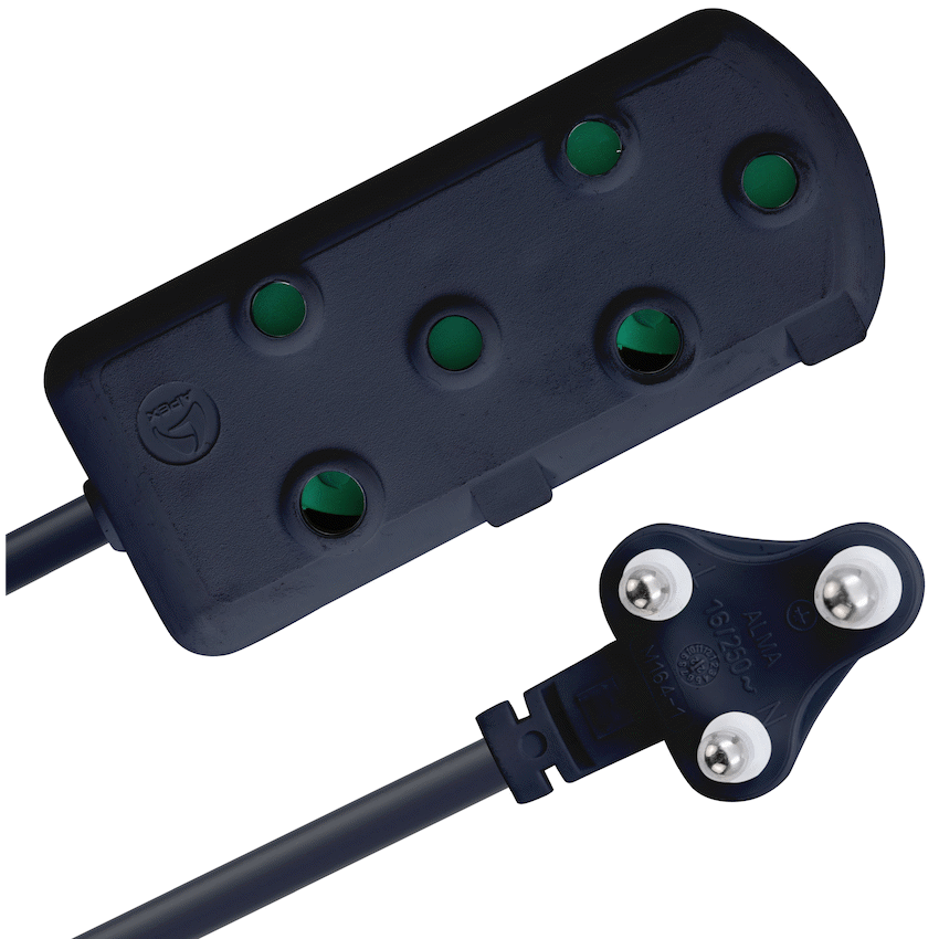 SWITCHED Light DUTY Side by Side (SBS) EXTENSION LEADS 10M - BK