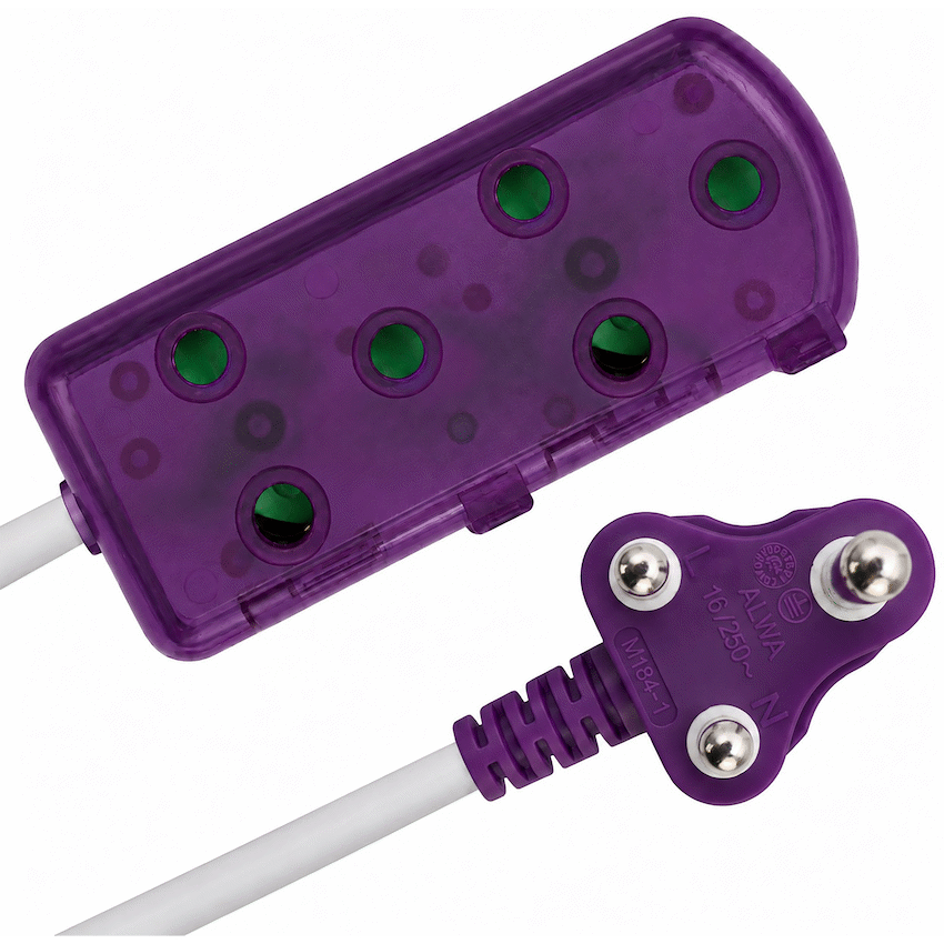 Ellies 2 Way Light Duty Coloured Extension Lead -3M