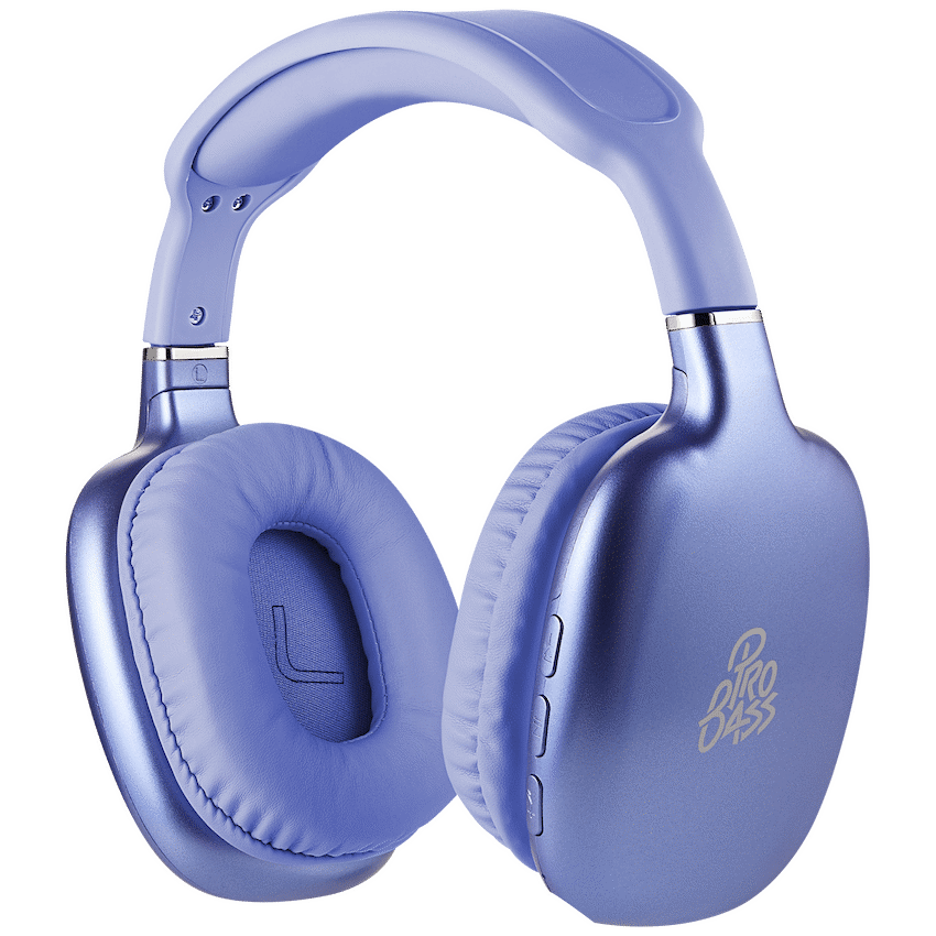 Pro Bass Retro Bluetooth Wireless Headphone with PU Case - Purple