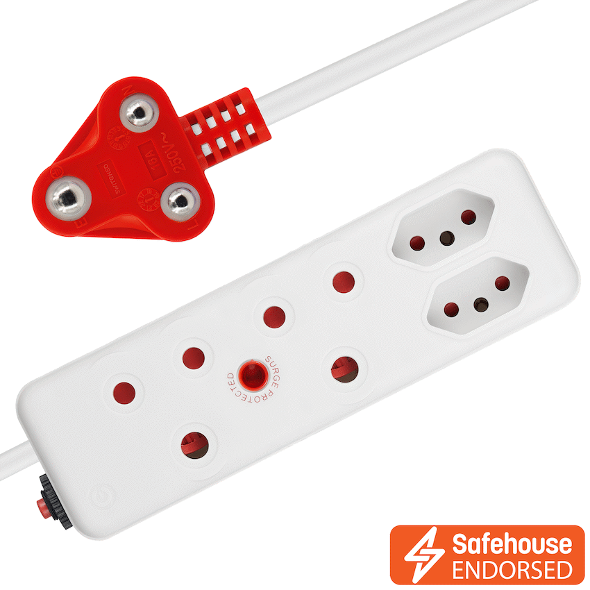Ellies 4 Way Surge Extension Lead -5M - WT