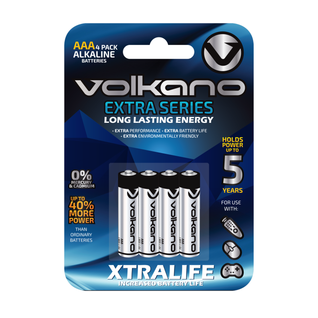 Volkano Extra series Alkaline Batteries AAA pack of 4