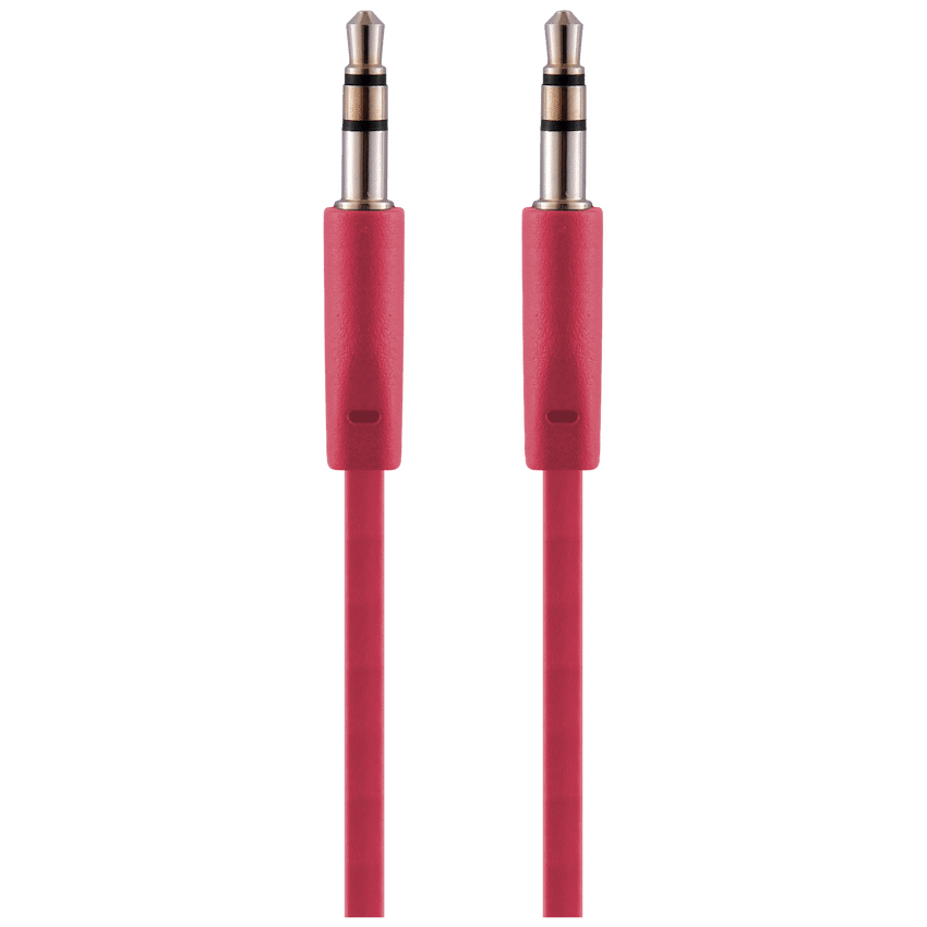 Pro Bass Chain Series Blister Flat Auxiliary Cable - Red
