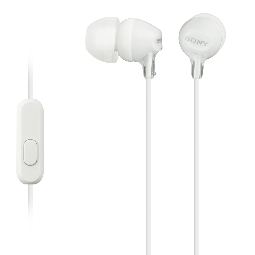 Sony MDR-EX15AP (White) InEar Earphone with Mic for iPhone - Android - Blackberry