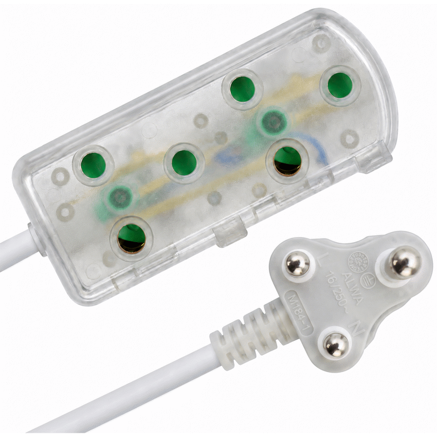 Ellies 2 Way Light Duty Coloured Extension Lead -3M