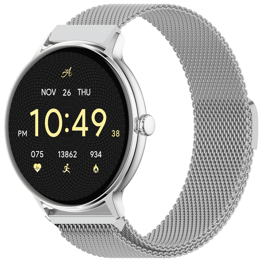 Volkano Ayla Collection Smartwatch with Extra Silicone Strap - Silver