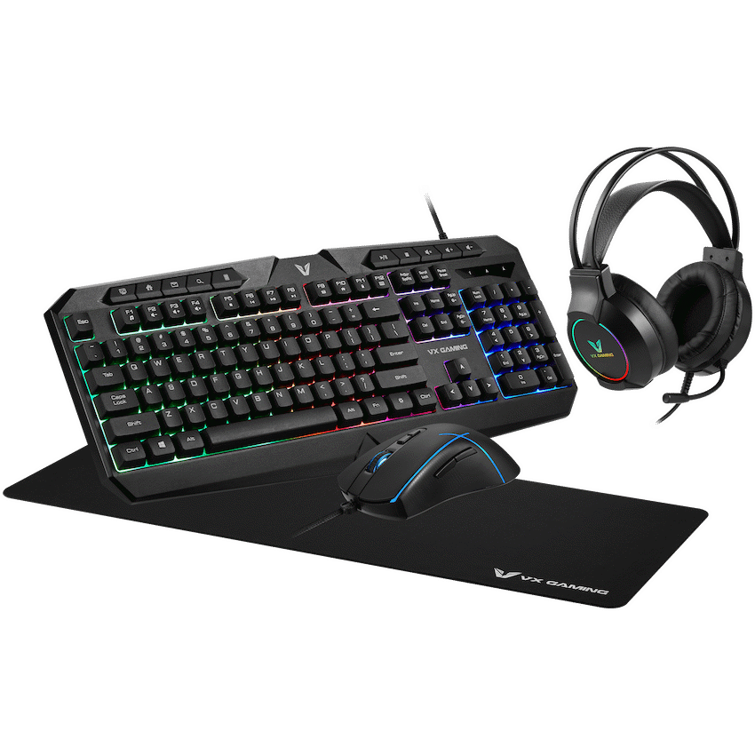 VX Gaming Heracles Series 4-in-1 Combo KB, Mouse, Mousepad, Headset
