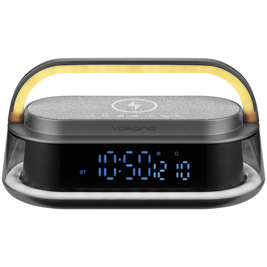 Volkano Awaken Series Alarm Clock with Wireless Charging and Speaker