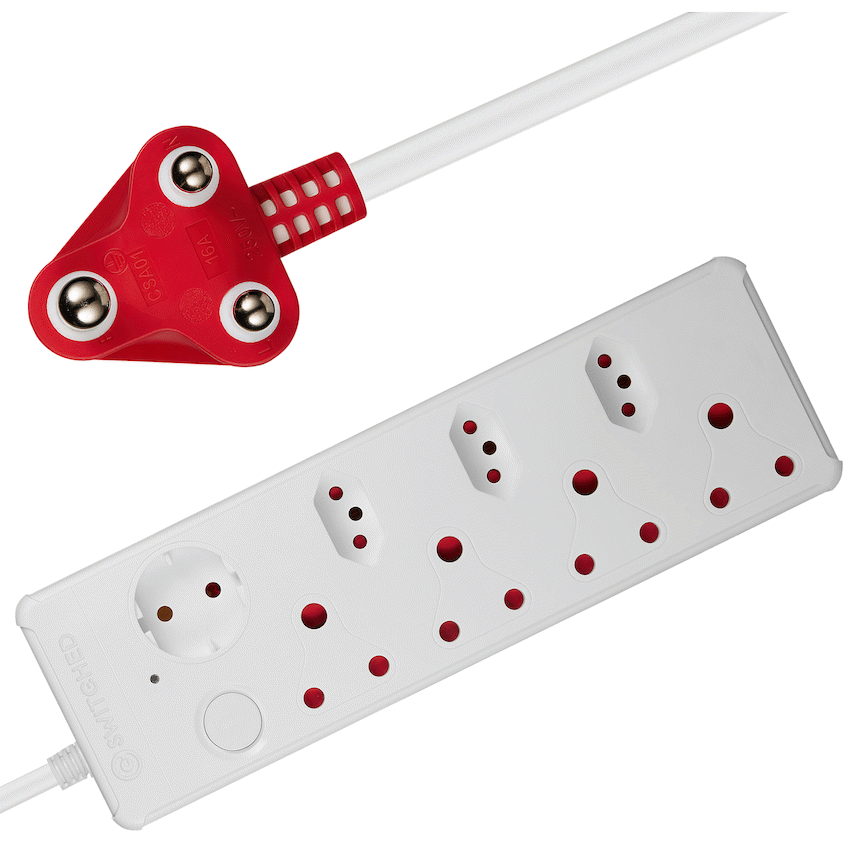 Switched Medium Surge 8-Way Multiplug 0.5m