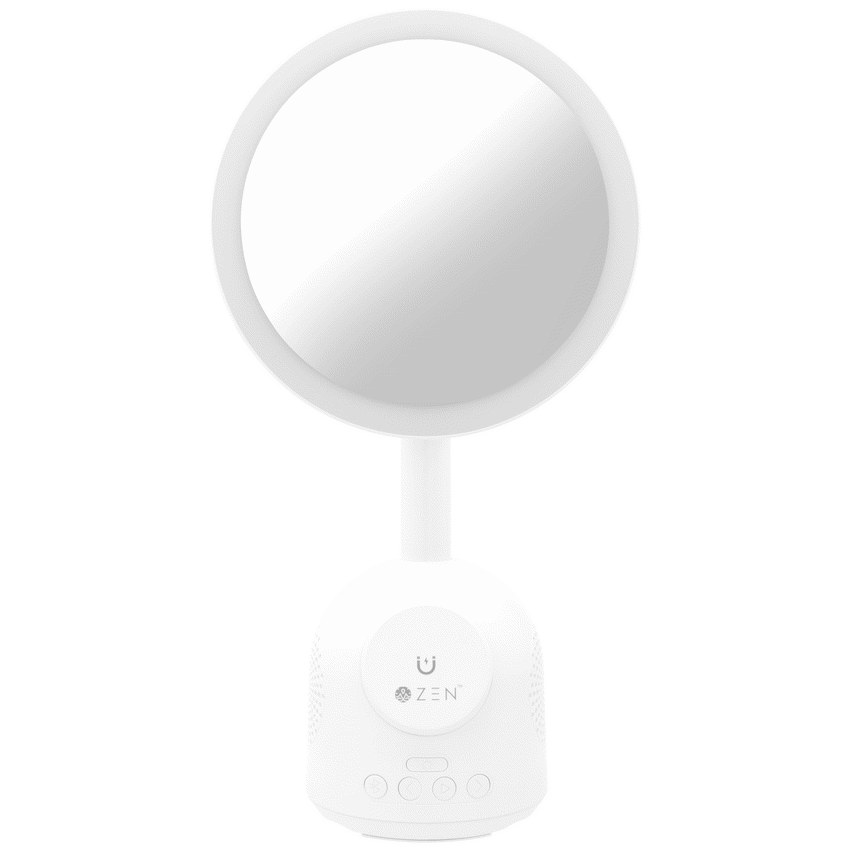ZEN Unify Series Wireless Phone Charger with Bluetooth Speaker and Mirror - White