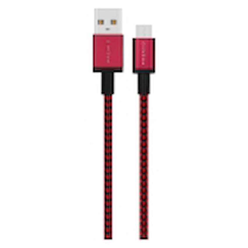Premio braided Micro USB cable Black/ Red 1.8m