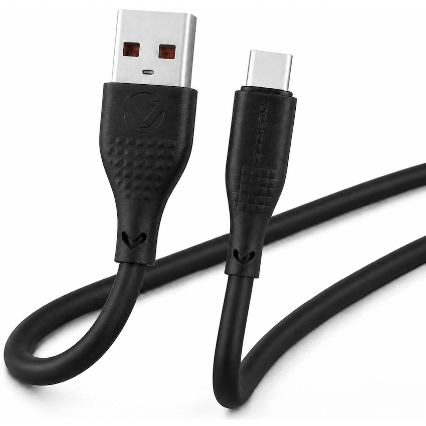 Volkano Nova Series USB A to USB C 100W 1.2m TPE cable- Black