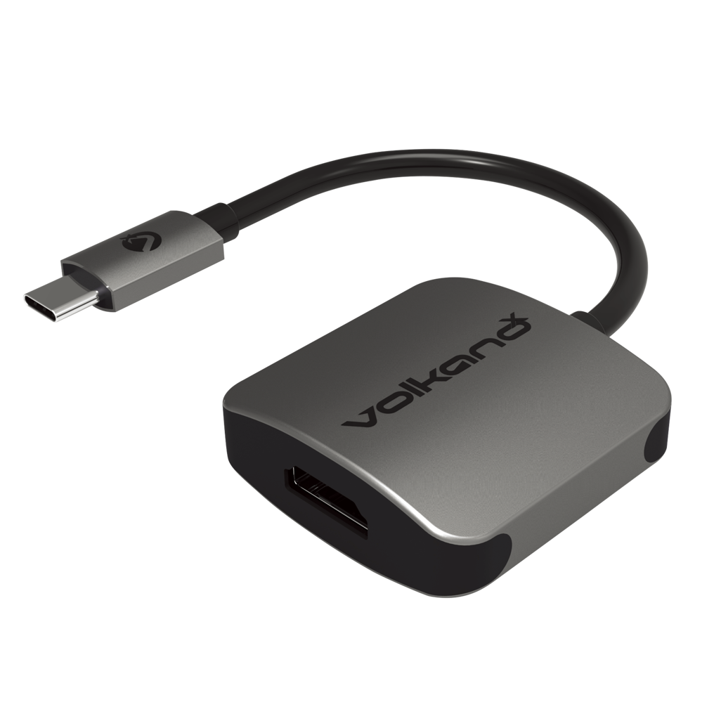VolkanoX Core HDMI Series USB Type-C to 4K HDMI Converter - 10cm - Charcoal