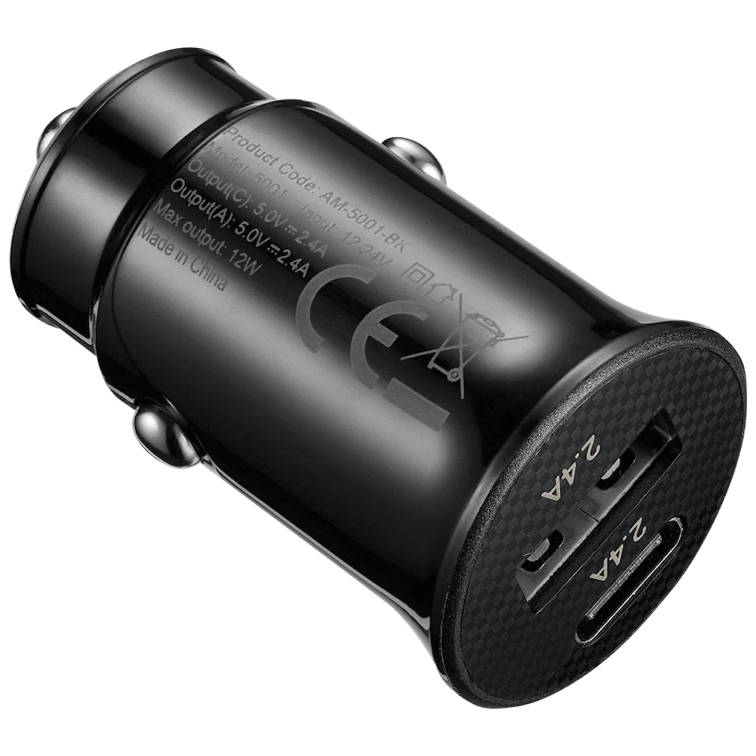 Amplify Voltix Series 12W Dual USB and USB-C Car Charger