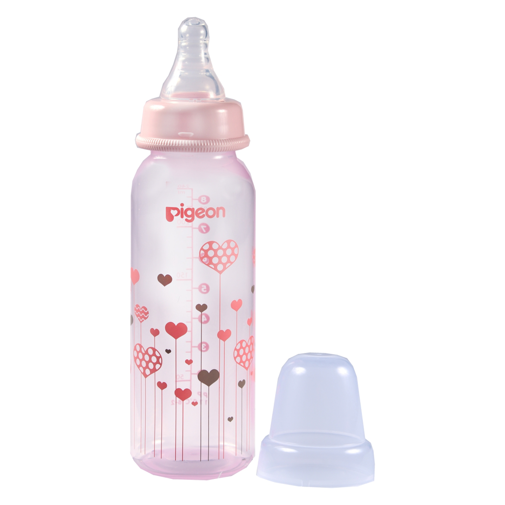 PIGEON FLEXIBLE BOTTLE STD NECK PINK 240ML