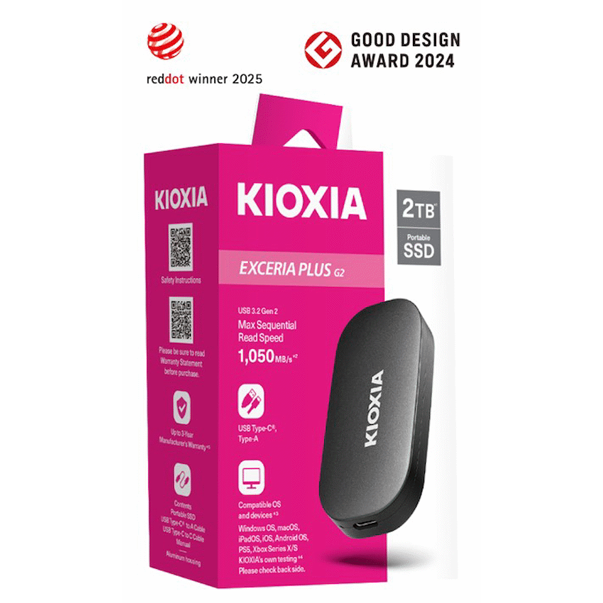 Kioxia Exceria Plus G2 Portable SSD Series USB 3.2 Gen2 2000gb