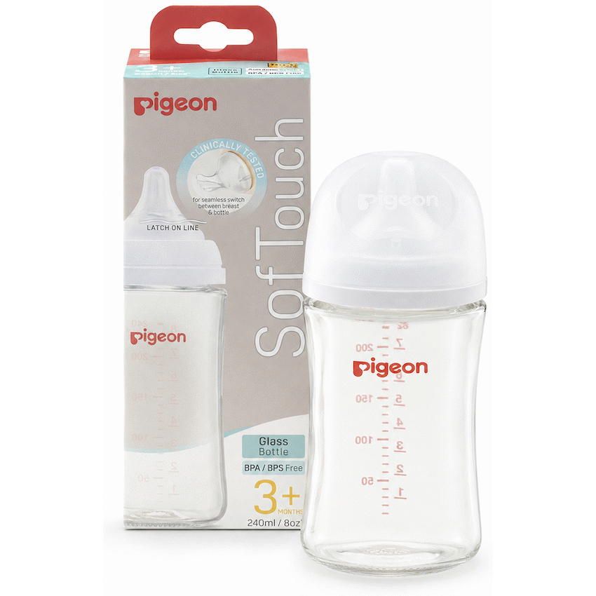 Pigeon Softouch Glass Nursing Bottle 240ml