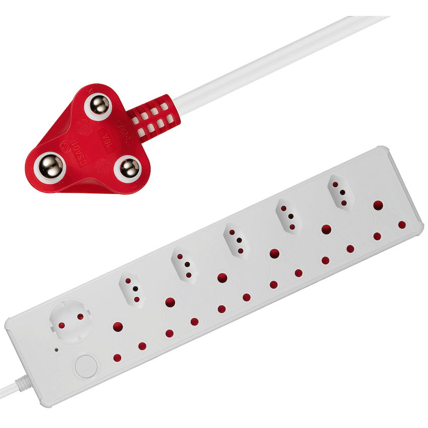 Switched Medium Surge 12-Way Multiplug 0.5m