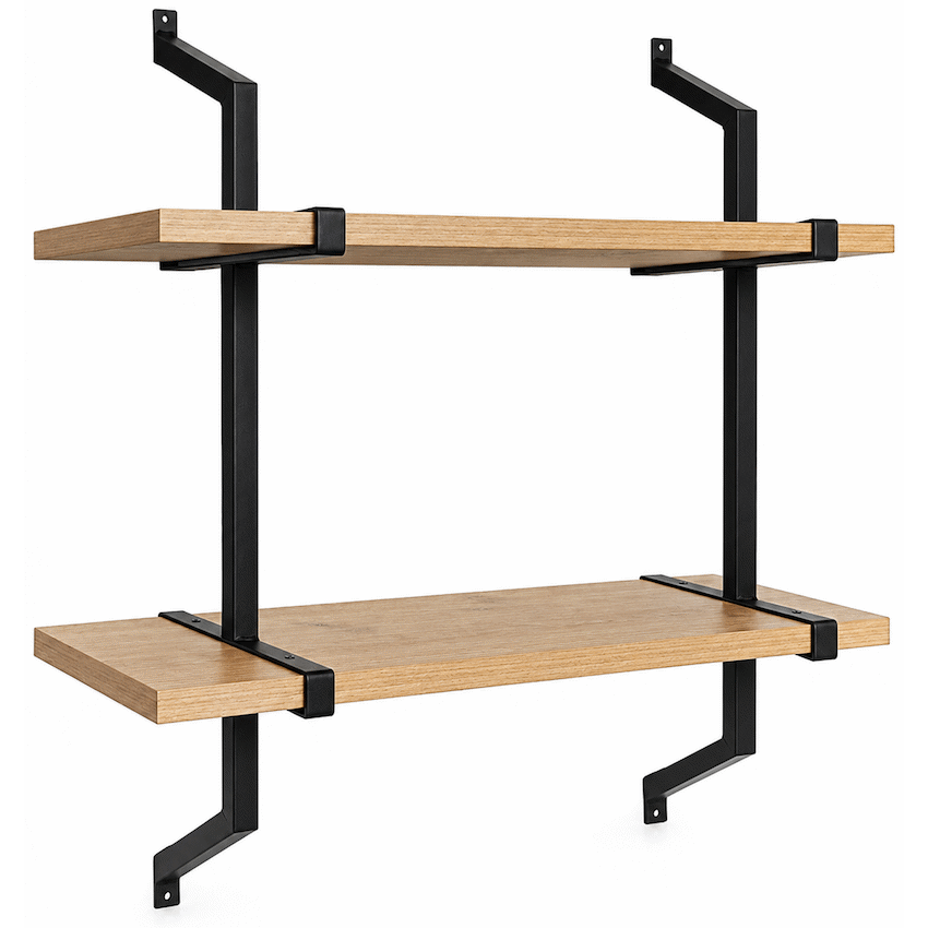 Everfurn Retro 2 Tier Wall Shelf
