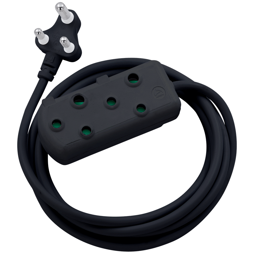 SWITCHED Light DUTY Side by Side (SBS) EXTENSION LEADS 10M - BK