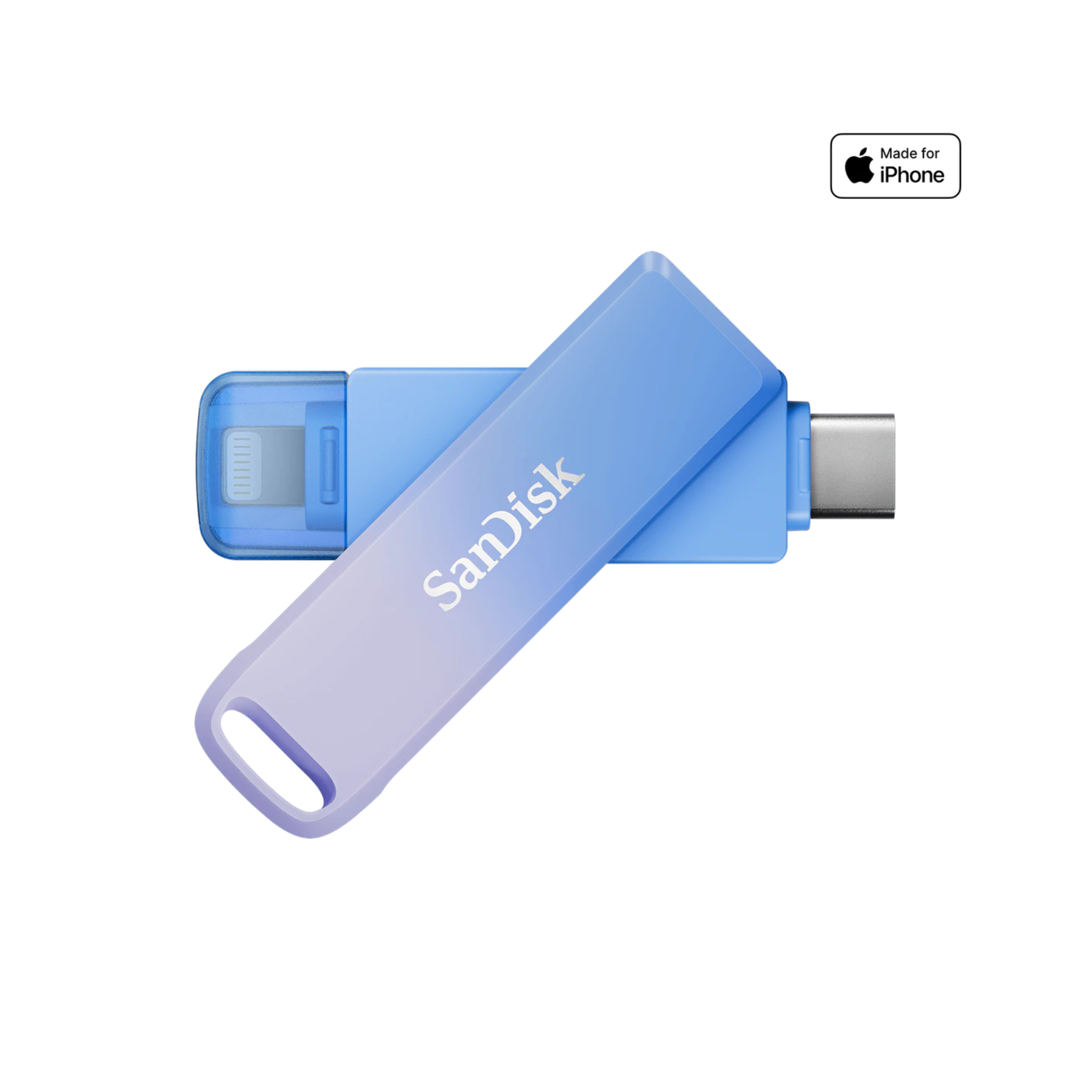 SanDisk Creator Phone Drive includes USB-Type C™ and Lightning connectors, 128GB