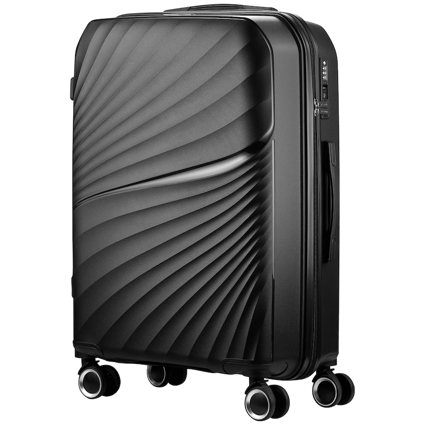 Travelwize Quartz PP 76cm 4-Wheel Spinner Luggage - Black