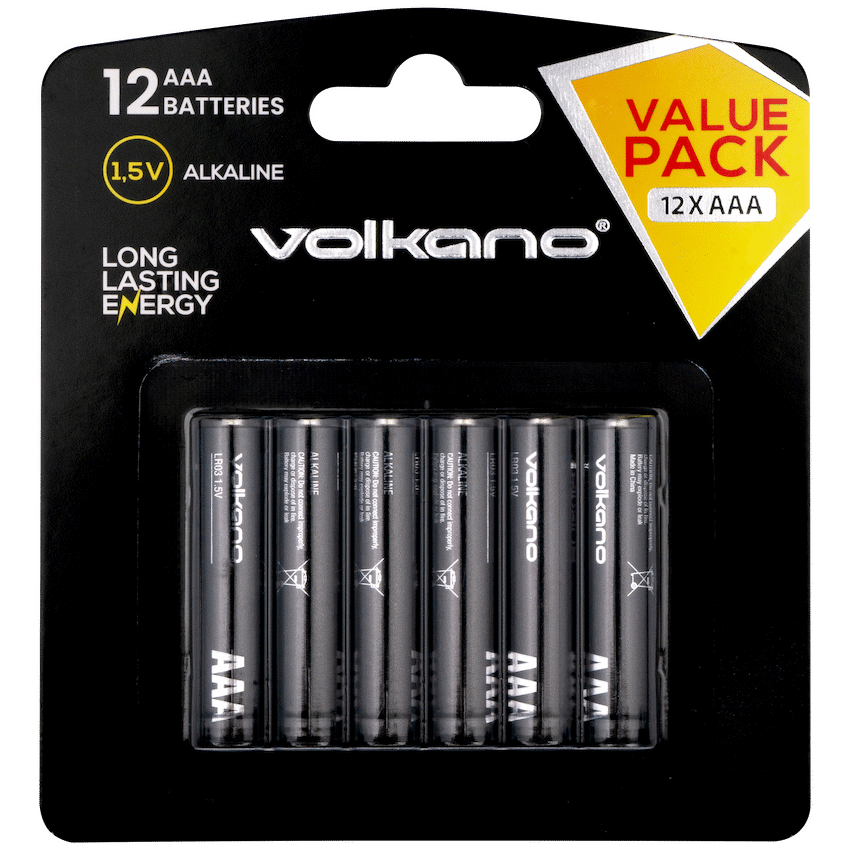 Volkano Extra AAA Batteries Value Pack of 12