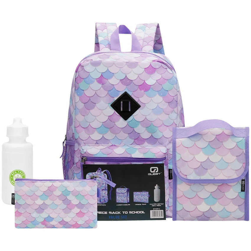 Quest 4-Piece Backpack Set Mermaid Tail Lilac