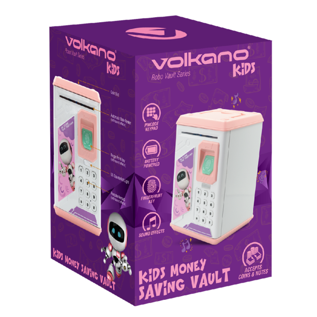 Volkano Kids Robo Vault Series Kids Money Saving Vault - Pink