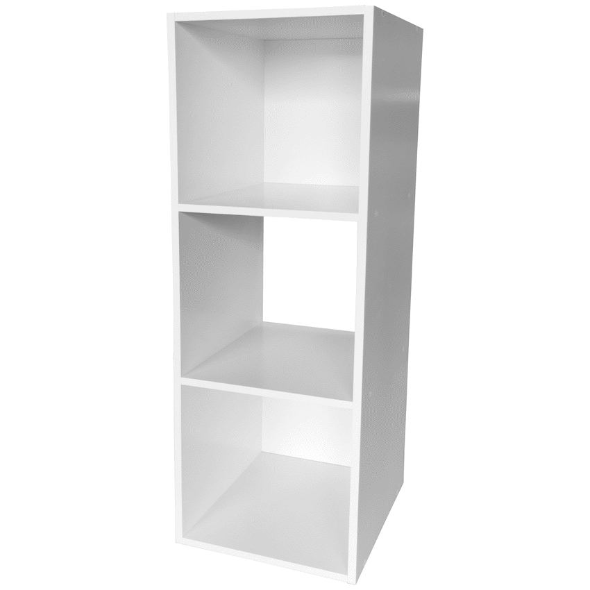 Everfurn Grayscale 3 Tier Bookshelf White, High Pressure Laminate