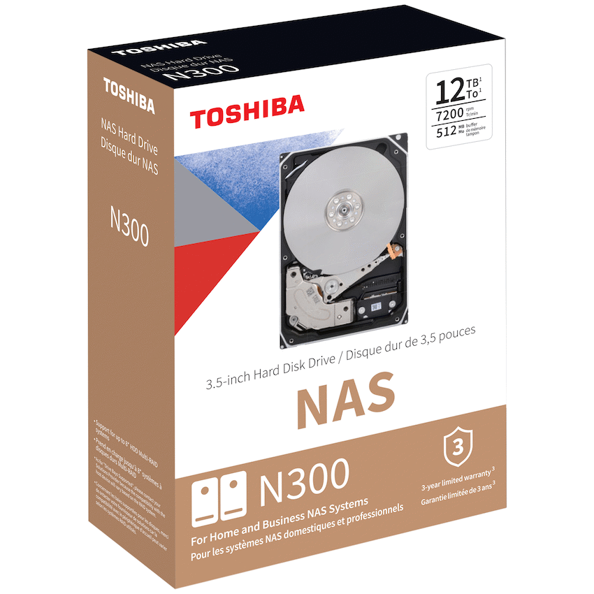 Toshiba N300 NAS Hard Drive 12tb SATA III (512mb/7200rpm)