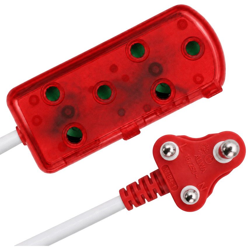 Ellies 2 Way Light Duty Coloured Extension Lead -3M