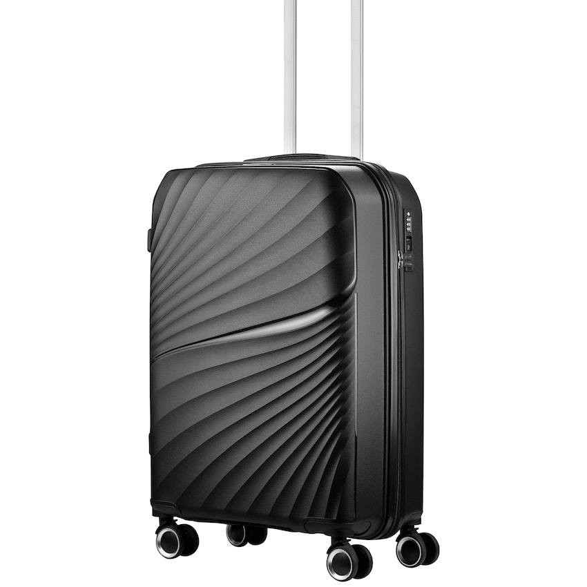 Travelwize Quartz PP 55cm 4-Wheel Spinner Luggage - Black