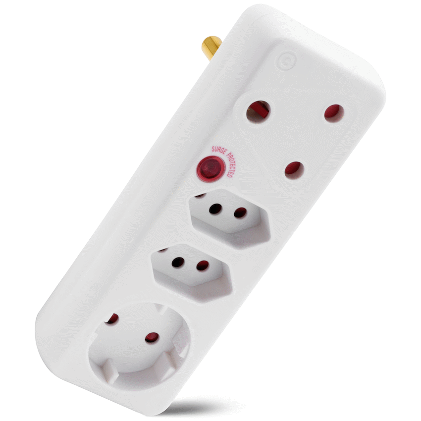 Ellies 4-Way Surge Adaptor with Schuko - WT