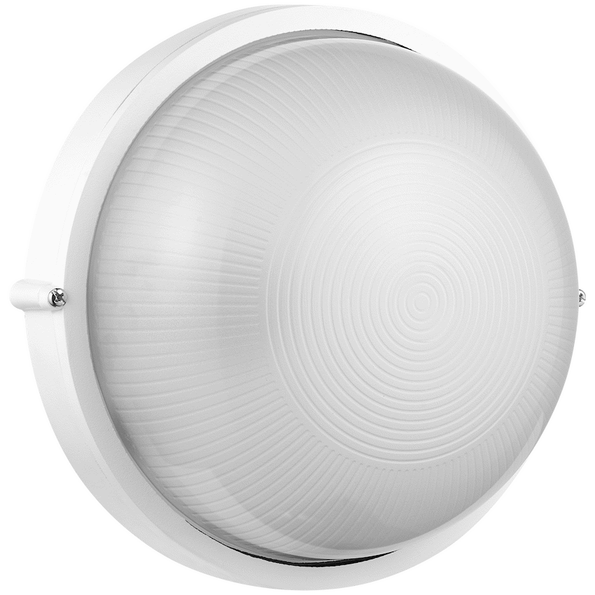 Ellies Illume Series - Large AC Round Bulkhead - Aluminium + Glass - E27 Base -WT