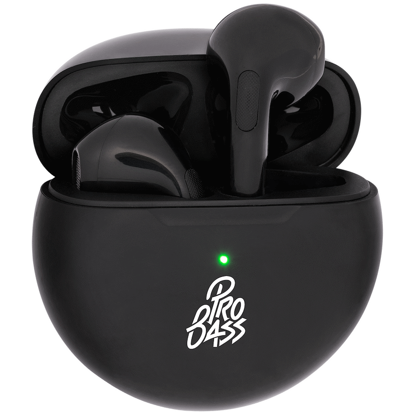 Pro Bass Future Series True Wireless Earphones with Charging Case - Black