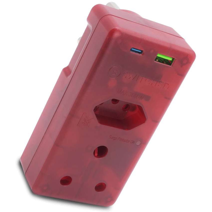 Switched High Surge Multi Adaptor with USB + Type-C PD20W