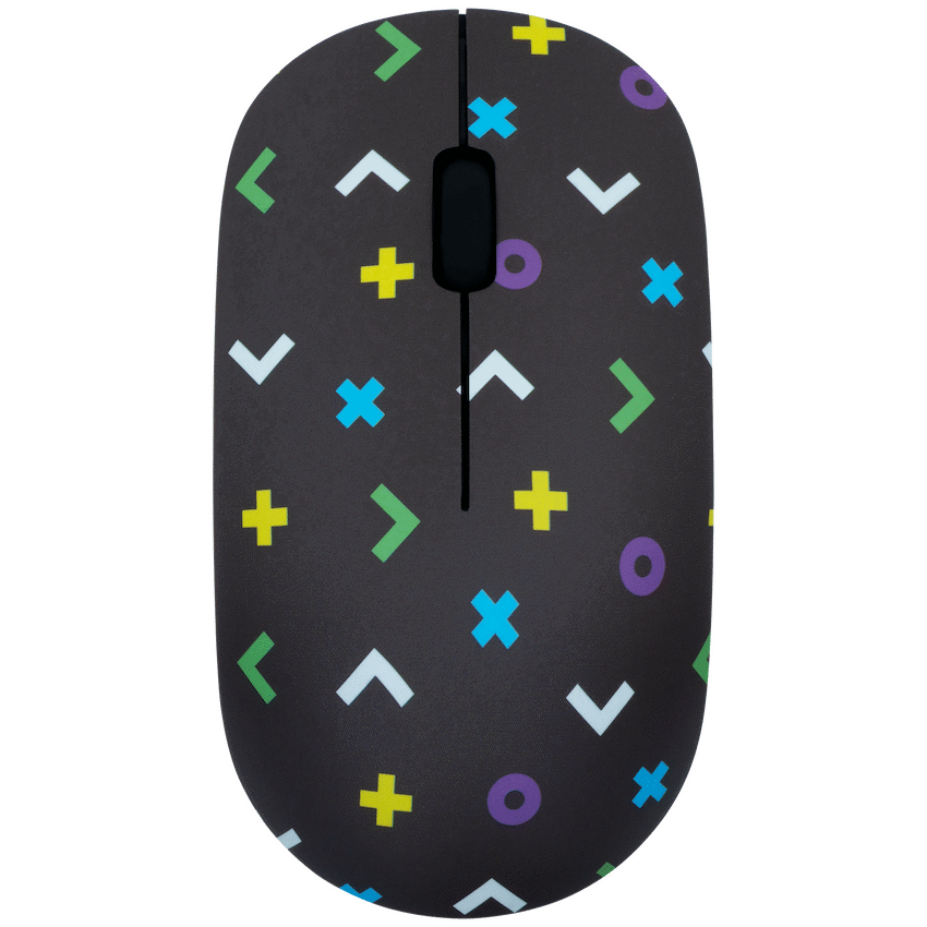 Tag Series 2.4G Wireless Optical Mouse with Nano USB and Type-C Receiver - Black Geo