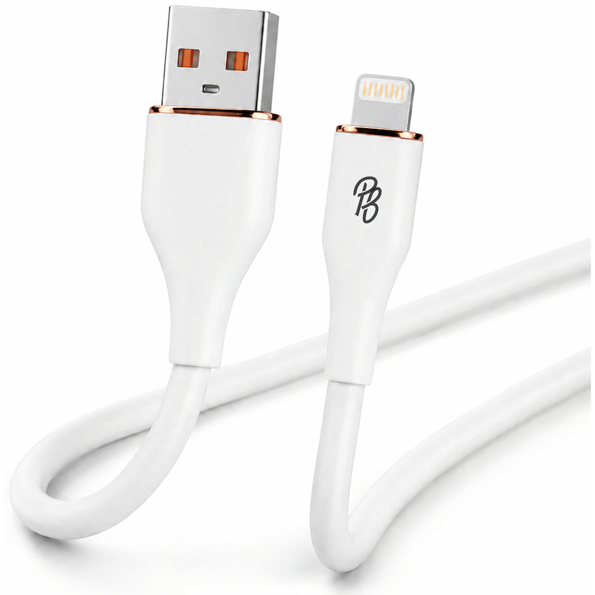 Pro Bass FlexiCord Series 2m USB to Lightning Charging Cable - White