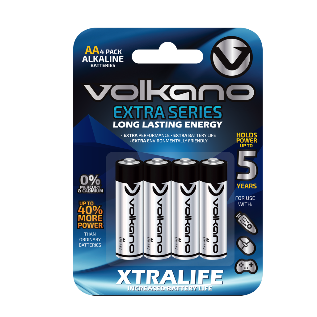 Volkano Extra series Alkaline Batteries AA pack of 4