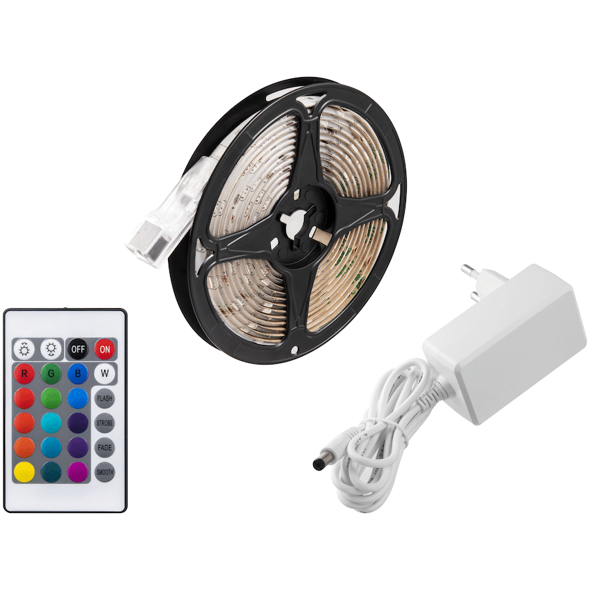 Switched 3m RGB LED Strip Light Kit