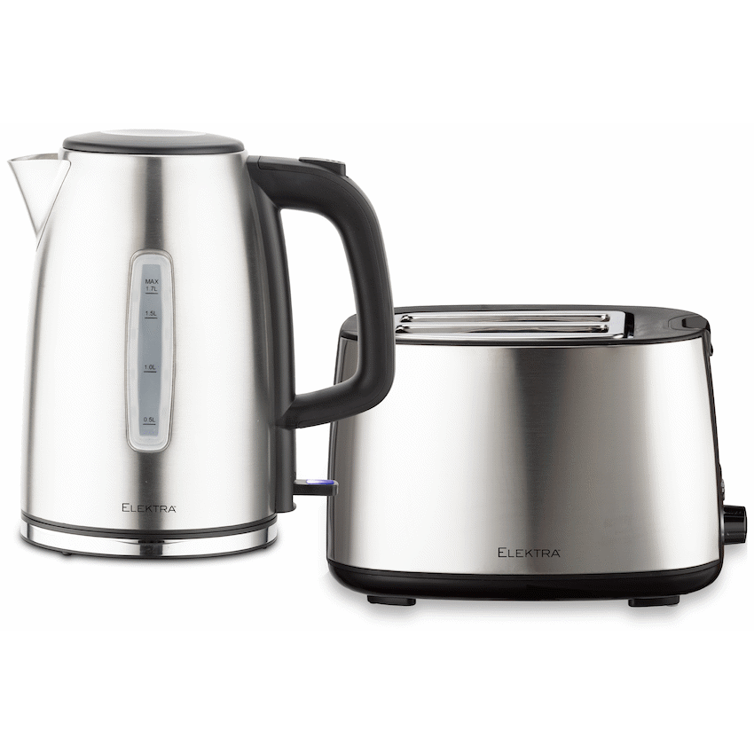 Elektra Kettle and Toaster Breakfast Set - Stainless Steel