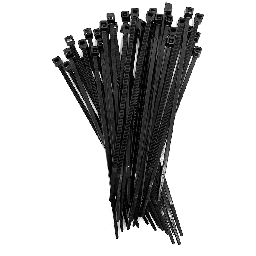 Ellies Cable Tie 2.5mm X 100mm - 100 PACK SIZE - BK