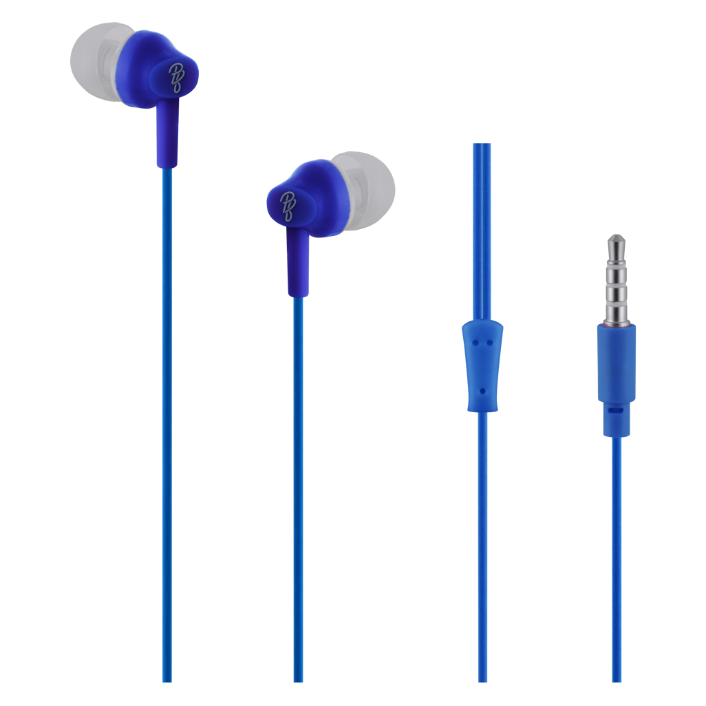 Pro Bass Genesis series Packaged Aux earphone No Microphone- Royal Blue