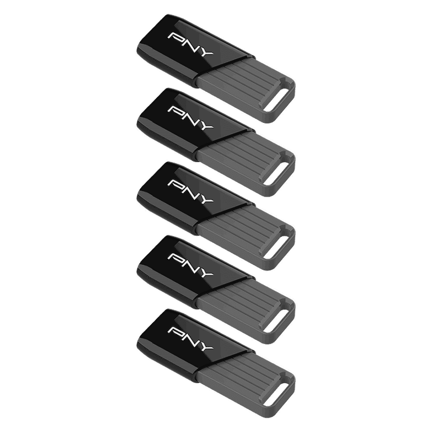 PNY 64GB USB 2.0 Flash Drive Value Pack - 5 Carded Units