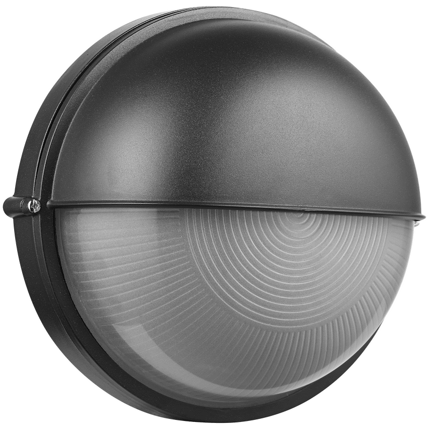 Ellies Arc Series - AC Round Bulkhead - Aluminium + Glass - E27 Base -BK