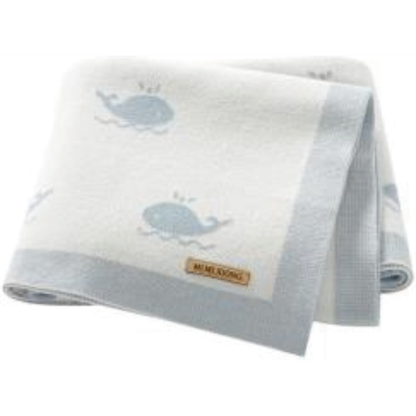 Echo Baby Knitted Blanket - Whale Pattern