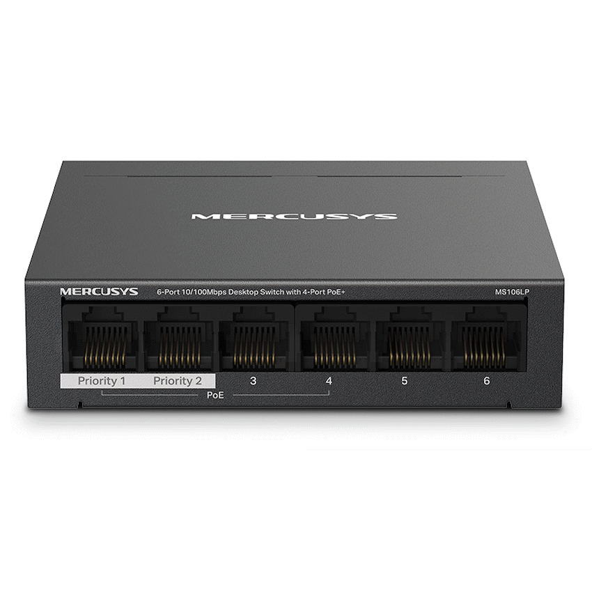 TP-Link Mercusys MS106LP 6-Port 10/100Mbps Desktop Switch with 4-Port PoE+