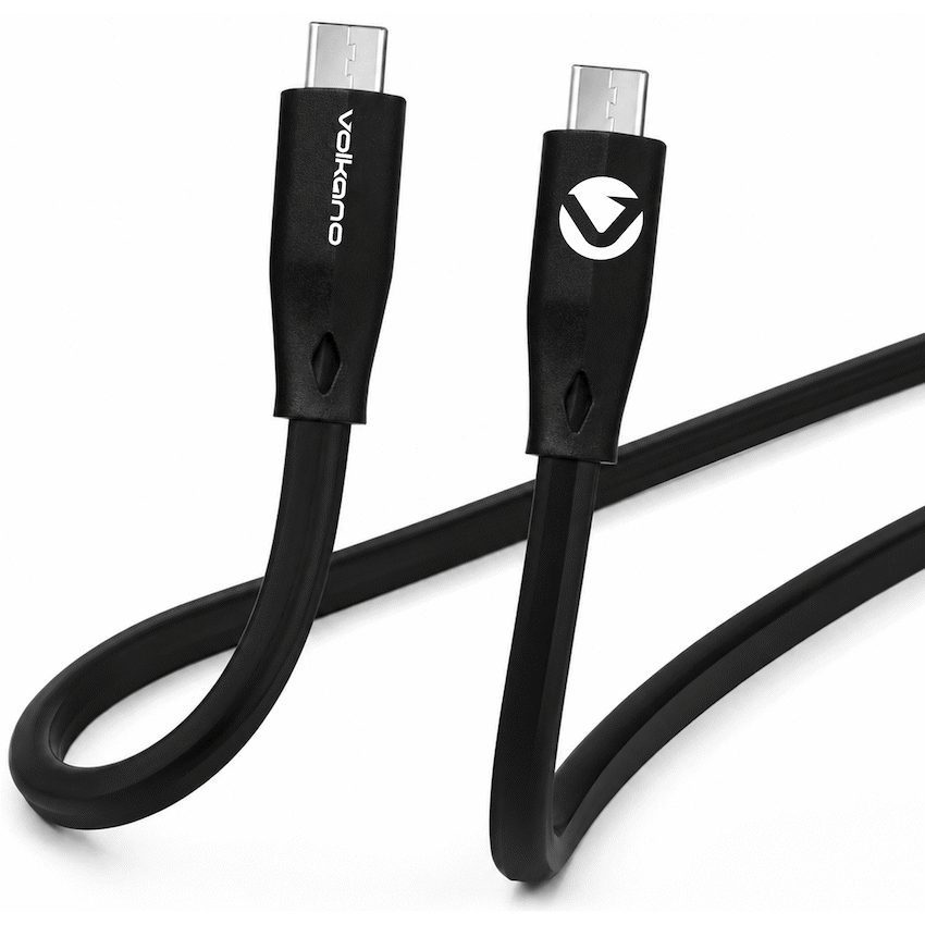Volkano Slim Series Type-C to Type-C Cable 30W - Black (1.2m)