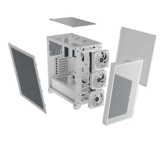 3000D RGB AIRFLOW White Mid-Tower PC Case; 2x 3.5'' |  2x 2.5'' Drive Bays; Up to 360mm Radiator compatible; 3x 120mm fan incl - image 3